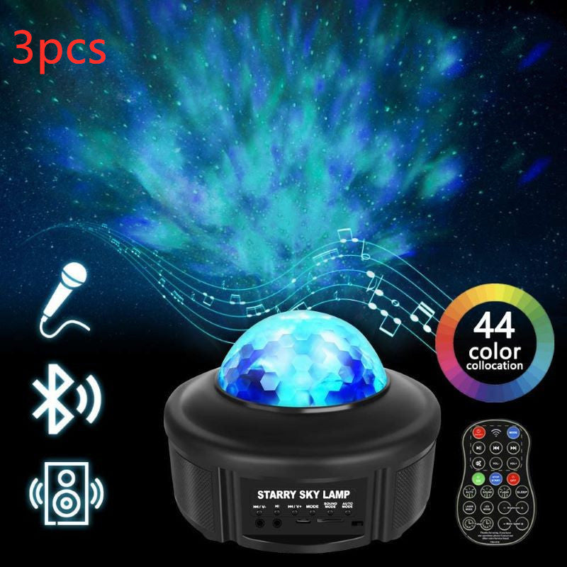 Bluetooth Music Starry Sky Projector Black3pcs 10W 0 - Tophatter Daily Deals