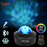 Bluetooth Music Starry Sky Projector Black3pcs 10W 0 - Tophatter Daily Deals