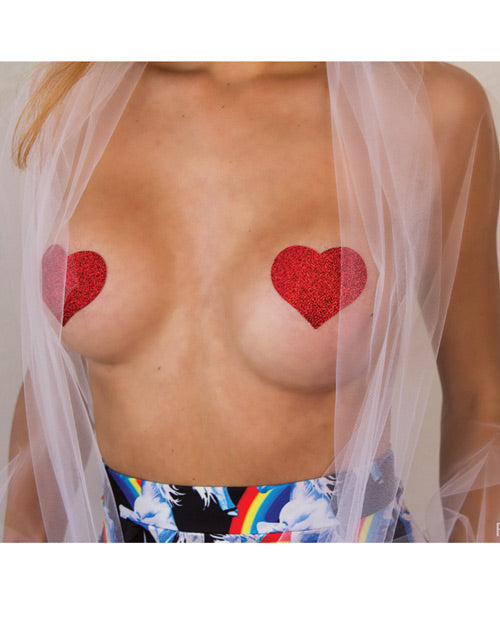 Red Glitter Heart Pasties Lingerie Accessories - Tophatter Daily Deals