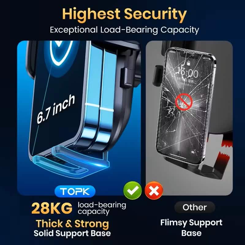TOPK D38C Car Phone Holder – Adjustable Dashboard Mount Phone Mounts & Holders - Tophatter Daily Deals