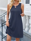 Cutout Round Neck Sleeveless Dress Navy Casual Dresses - Tophatter Daily Deals