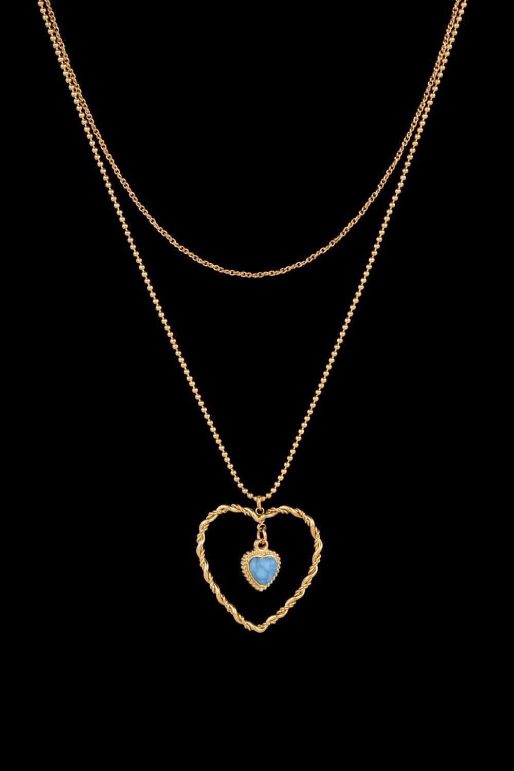 Heart Pendant Stainless Steel Necklace Gold One Size Necklaces - Tophatter Daily Deals