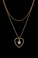 Heart Pendant Stainless Steel Necklace Gold One Size Necklaces - Tophatter Daily Deals