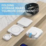 3 In 1 Magnetic Foldable Wireless Charger Charging Station Multi-device Folding Cell Phone Wireless Charger Gadgets White 0 - Tophatter Daily Deals