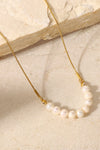 18K Gold-Plated Freshwater Pearl Necklace Necklaces - Tophatter Daily Deals