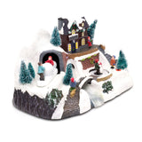 Illuminated Christmas Scene With Movement Xmas Model Village | Light Up LED Animated Christmas Village Ornament | Design Varies One Supplied Model Village - Tophatter Daily Deals