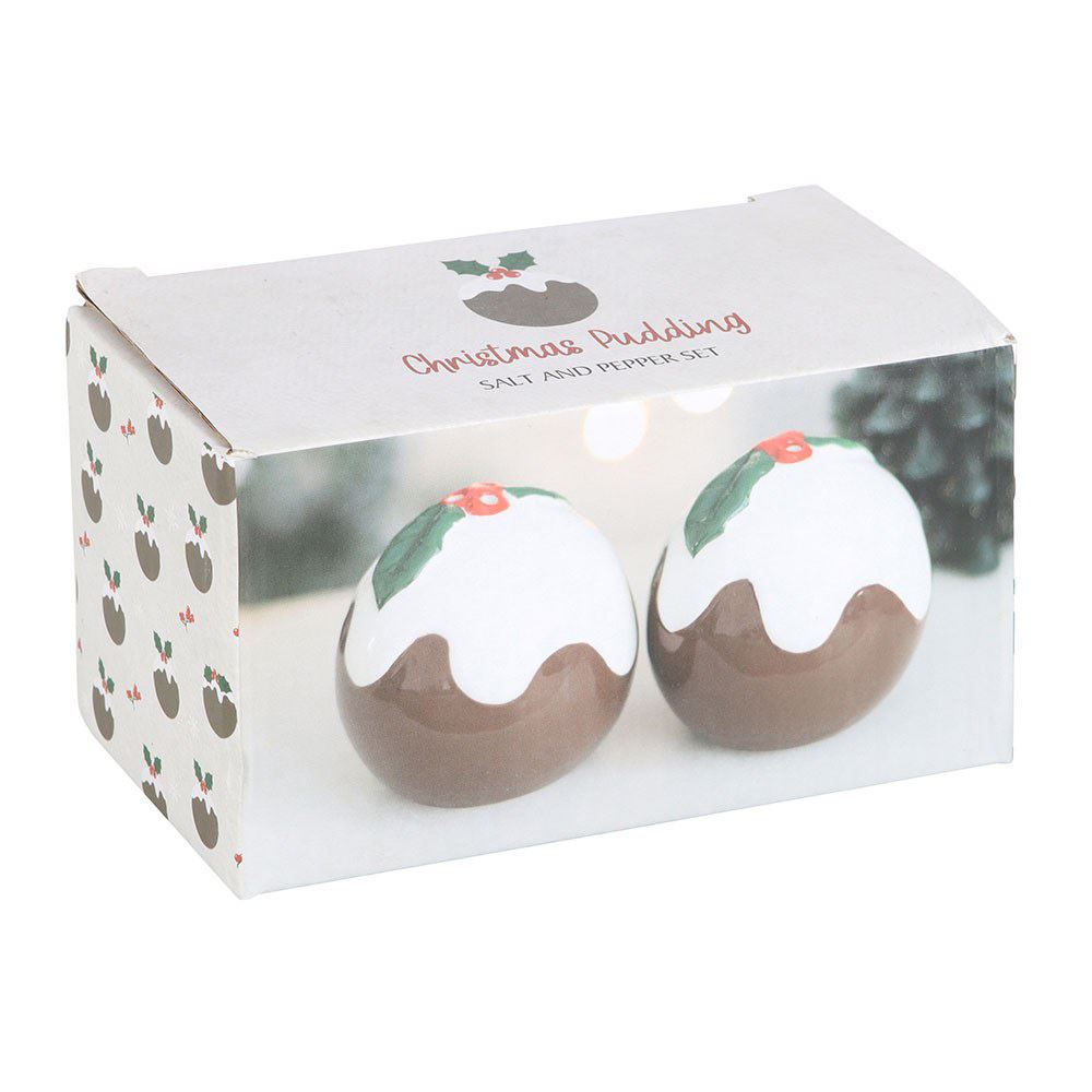 Christmas Pudding Salt & Pepper Shakers | Ceramic Christmas Salt & Pepper Pots Salt and Pepper Shakers - Tophatter Daily Deals