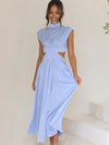 Cutout Mock Neck Sleeveless Ruched Dress Cocktail Dresses - Tophatter Daily Deals