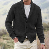 Warm Mens Shawl Cardigan - Rib Knit, Multi Button, Casual Black 3D Changing Face Moving Picture Frame - Tophatter Daily Deals