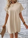 Pocketed Round Neck Short Sleeve Dress Casual Dresses - Tophatter Daily Deals