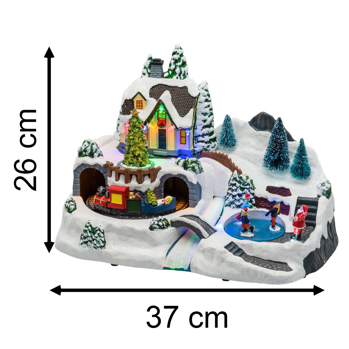 Enchanted Forest LED Christmas Scene | Light-up Village with Movement - 37cm LED Light - Tophatter Daily Deals