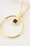 Black Zircon 925 Sterling Silver Necklace Necklaces - Tophatter Daily Deals