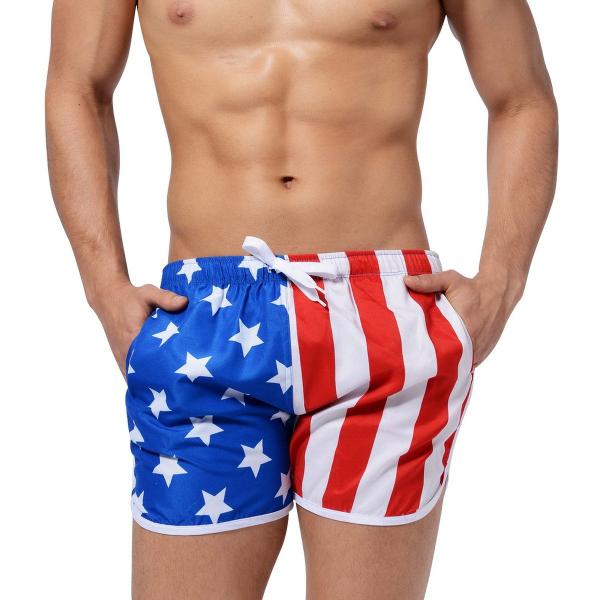 Mens Trunks American Flag SWIMSUIT - Tophatter Daily Deals