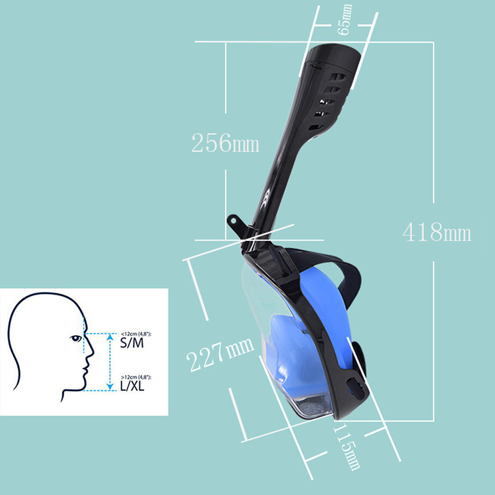Anti Fog Snorkeling Full Face Mask Silicone Full Dry Diving Goggles With Camera 0 - Tophatter Daily Deals