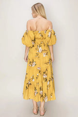 HYFVE Floral Puff Sleeve Tiered Dress Casual Dresses - Tophatter Daily Deals