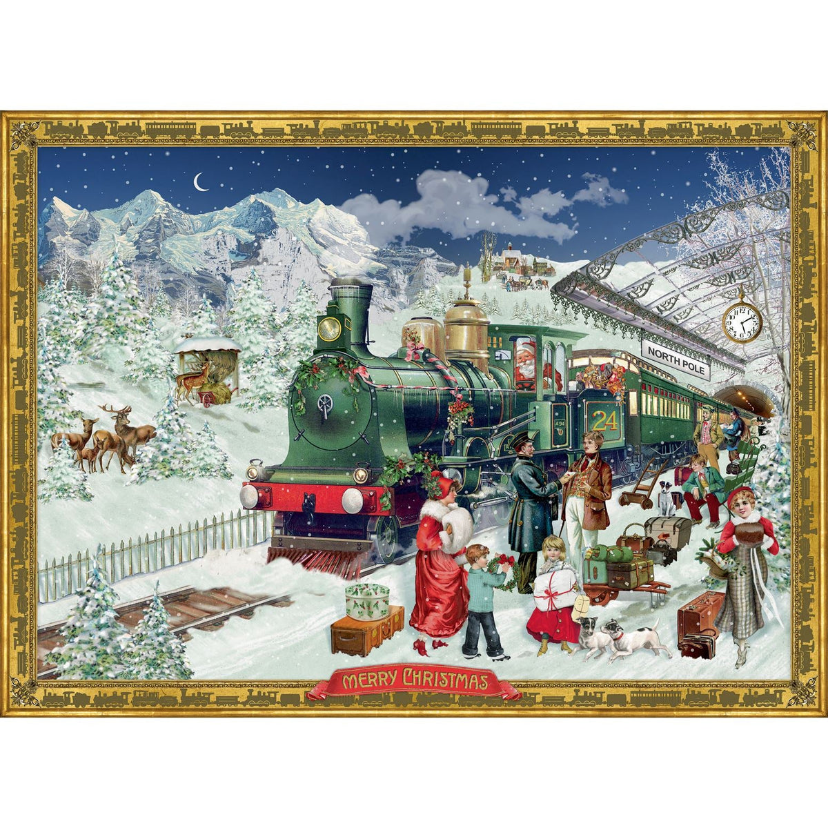 Christmas Advent Calendar Santa's Express | Christmas Train Advent Calendar Traditional Advent Calendar | The Christmas Railway Picture Advent Calendar Paper Advent Calendar Advent Calendar - Tophatter Daily Deals