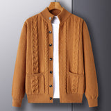 Warm Cozy Men's Cardigan - Single-Breasted Jacquard Knit M8513 Orange 3D Changing Face Moving Picture Frame - Tophatter Daily Deals
