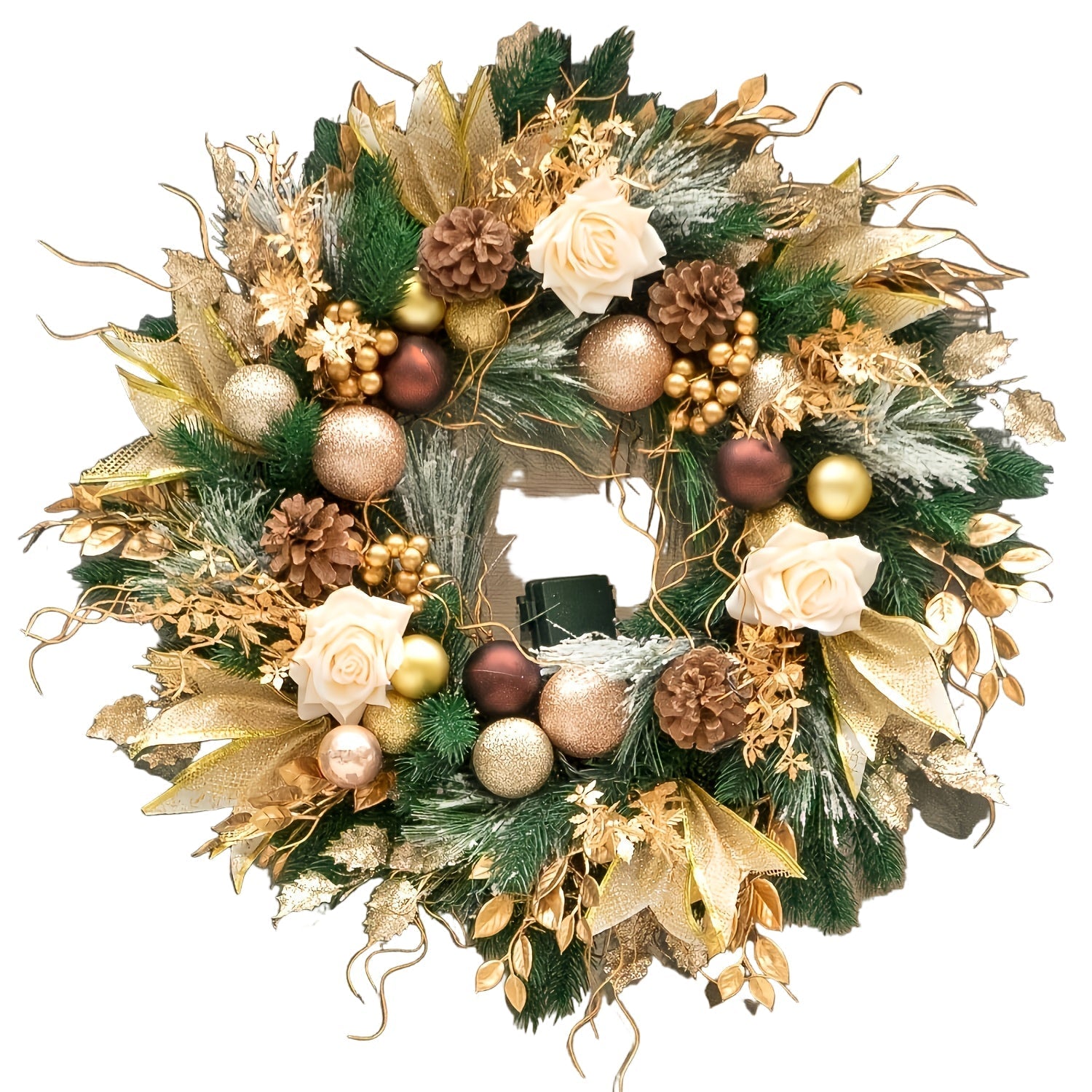 Golden Bow Christmas Wreath Christmas - Tophatter Daily Deals
