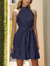 Tied Polka Dot Grecian Sleeveless Dress Casual Dresses - Tophatter Daily Deals