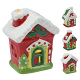 Ceramic LED Christmas House | Light Up House Christmas Village Ornament - 11cm LED Light - Tophatter Daily Deals