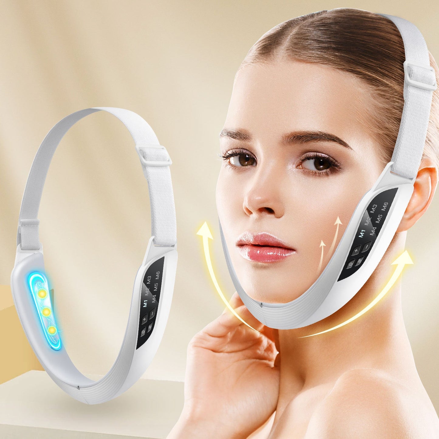 6-Mode 8-speed Micro-current EMS Face Slimming Device V-type 0 - Tophatter Daily Deals