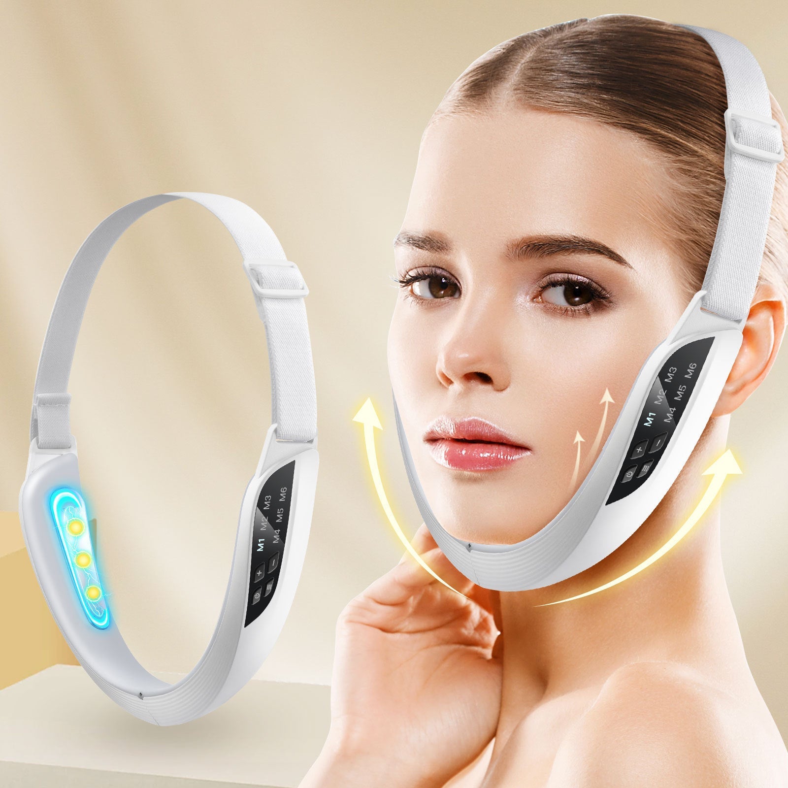 6-Mode 8-speed Micro-current EMS Face Slimming Device V-type 0 - Tophatter Daily Deals