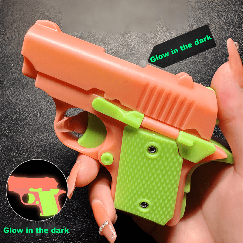 3D Printed Baby Mini M1911 Gravity Fidgets Luminous Red - Tophatter Daily Deals