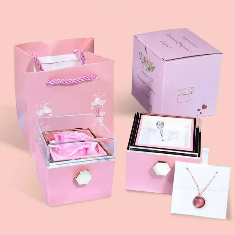 Valentine's™ Rotating Rose Jewelry Box Jewelry Boxes - Tophatter Daily Deals
