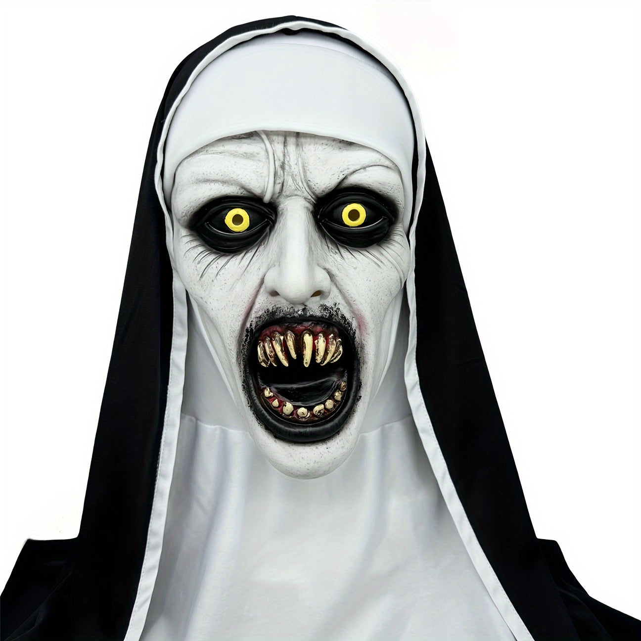 Synthetic Latex Spooky Nun Mask Halloween Costume Halloween - Tophatter Daily Deals
