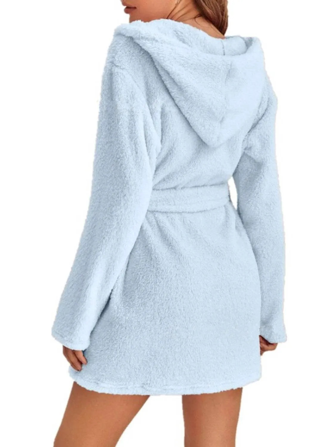 Tie Waist Hooded Robe Sleep Dresses - Tophatter Daily Deals