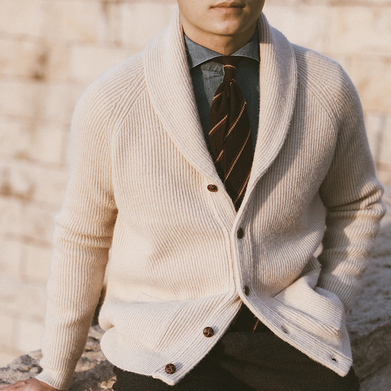 Warm Men's Shawl Collar Cardigan - Ribbed Knit, For Fall 3D Changing Face Moving Picture Frame - Tophatter Daily Deals
