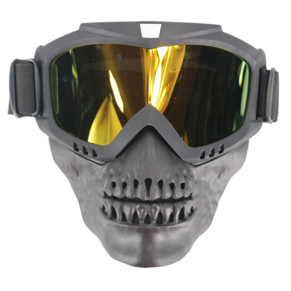 American full face anti-impact tactical skull mask Yellow color 0 - Tophatter Daily Deals