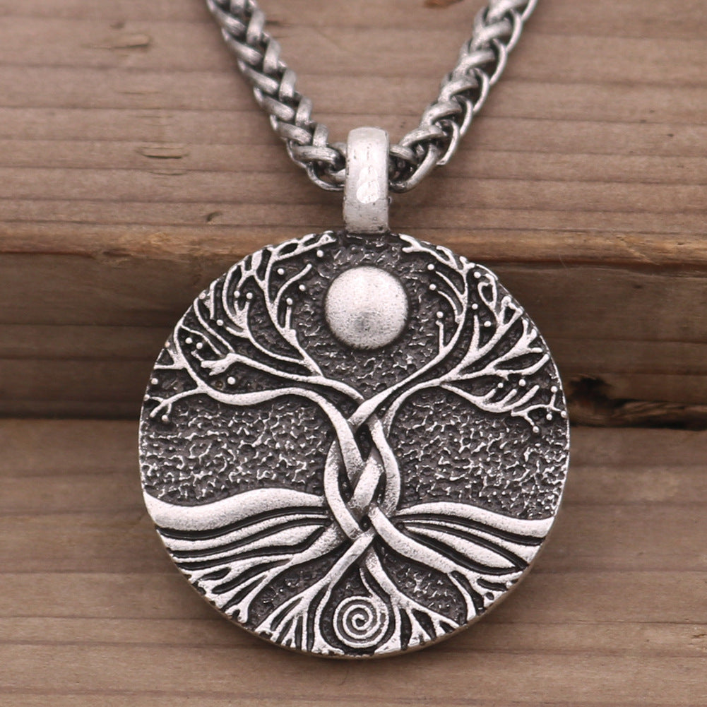 Ancient Moon World Tree Pendant European And American Fashion Jewelry 1Ancient silver 0 - Tophatter Daily Deals