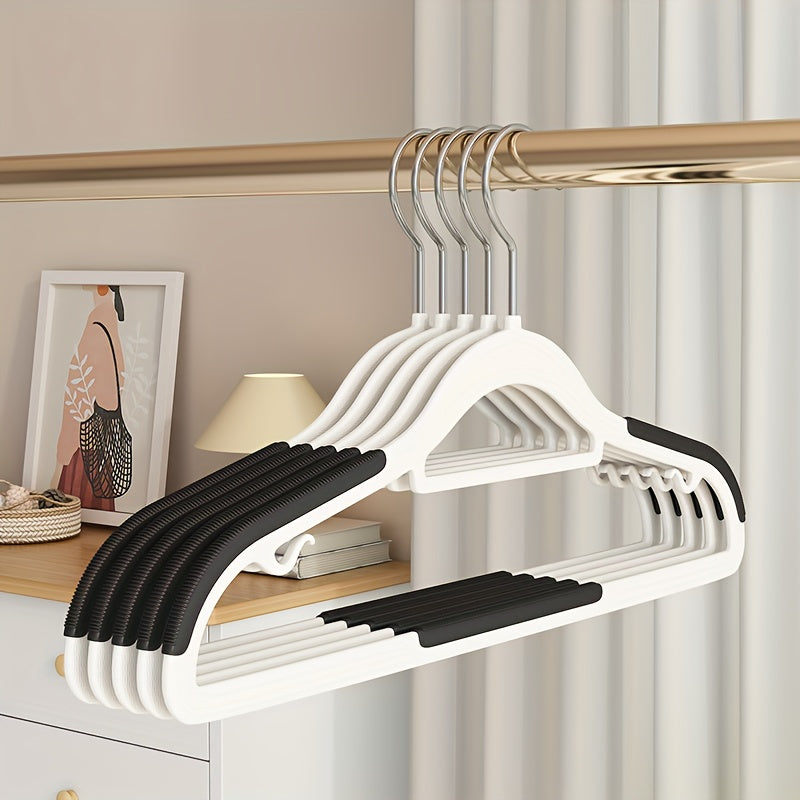 10-Pack: Heavy-Duty Plastic Anti-Skid Clothes Hangers Storage & Organization - Tophatter Daily Deals