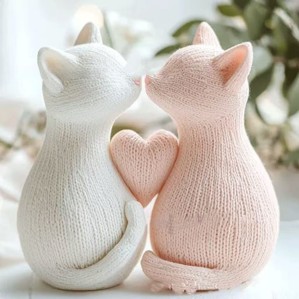 3D Printed Knitted Cat Flowerpot Decor - Tophatter Daily Deals