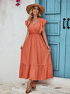 Ruffled Surplice Cap Sleeve Dress Casual Dresses - Tophatter Daily Deals