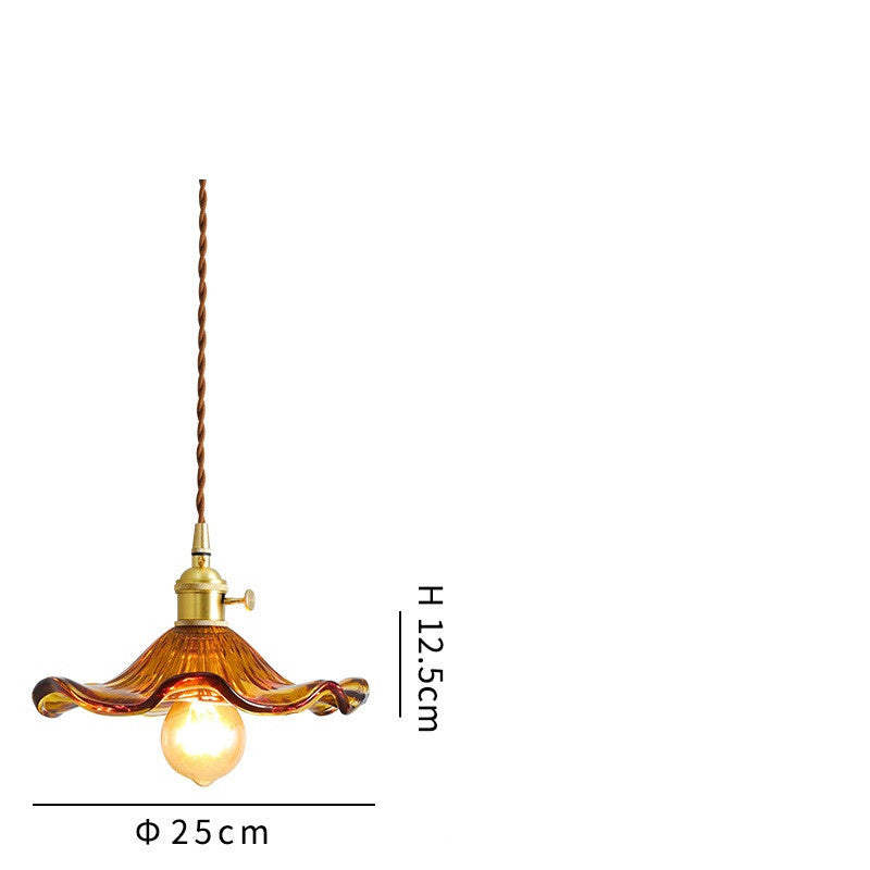 Brass Nordic Japanese Style Simple Niche Glass Chandelier Amber 0 - Tophatter Daily Deals