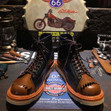 American Style Retro Leather Thick Sole Casual Boots Men's High Top 0 - Tophatter Daily Deals