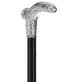 Italian Luxury 925r Silver Stag Horn Cane - Beechwood Shaf Antique Vintage Walking Canes - Tophatter Daily Deals