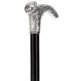 Italian Luxury 925r Silver Stag Horn Cane - Beechwood Shaf Antique Vintage Walking Canes - Tophatter Daily Deals
