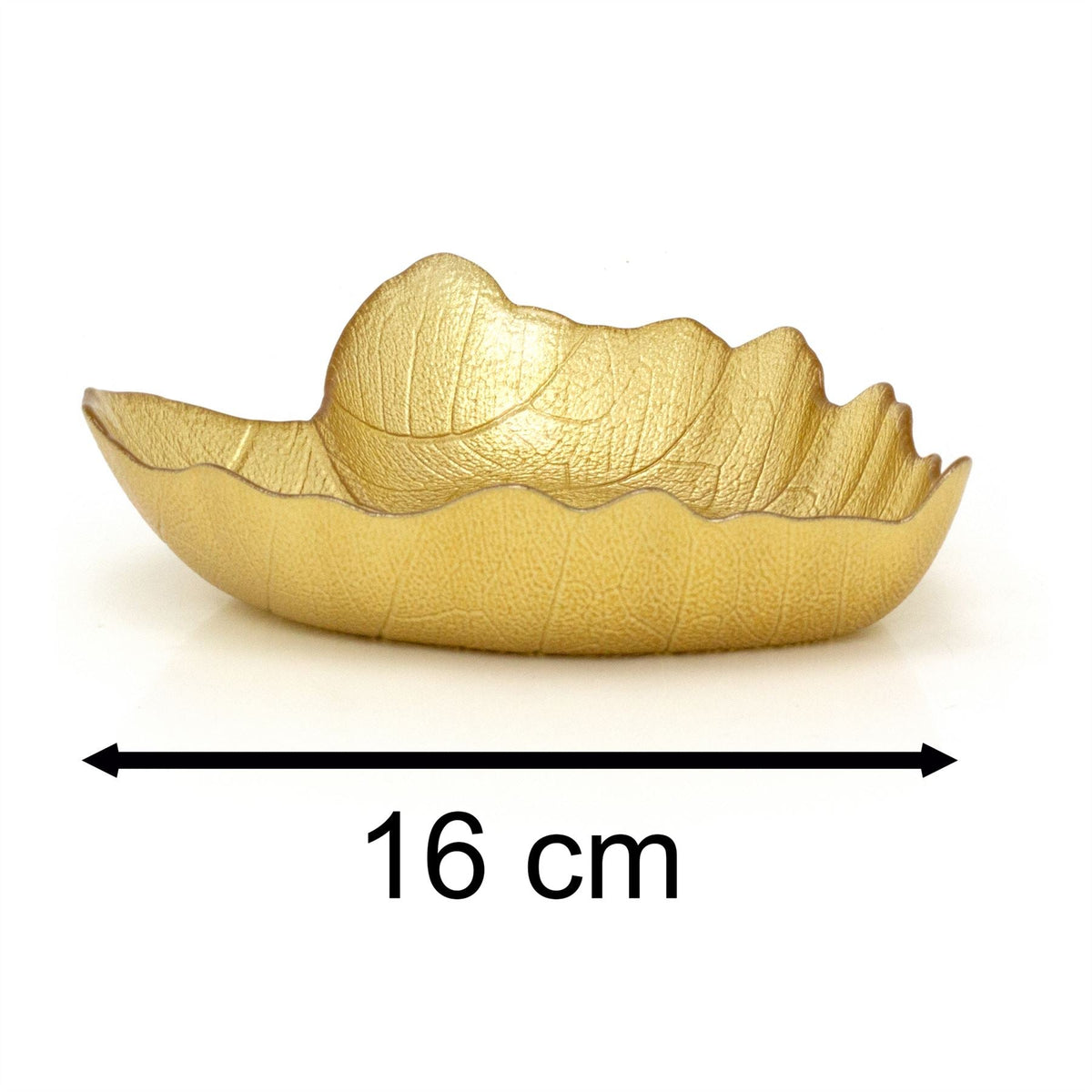 Gold Glass Leaf Trinket Bowl | Botanical Vanity Plate Trinket Dish - 16x14cm Trinket Dish - Tophatter Daily Deals