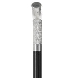 Italian Luxury: Twisted Ribbed Fritz Handle Cane, In 925r Silver Alpaca Silver Walking Sticks - Tophatter Daily Deals