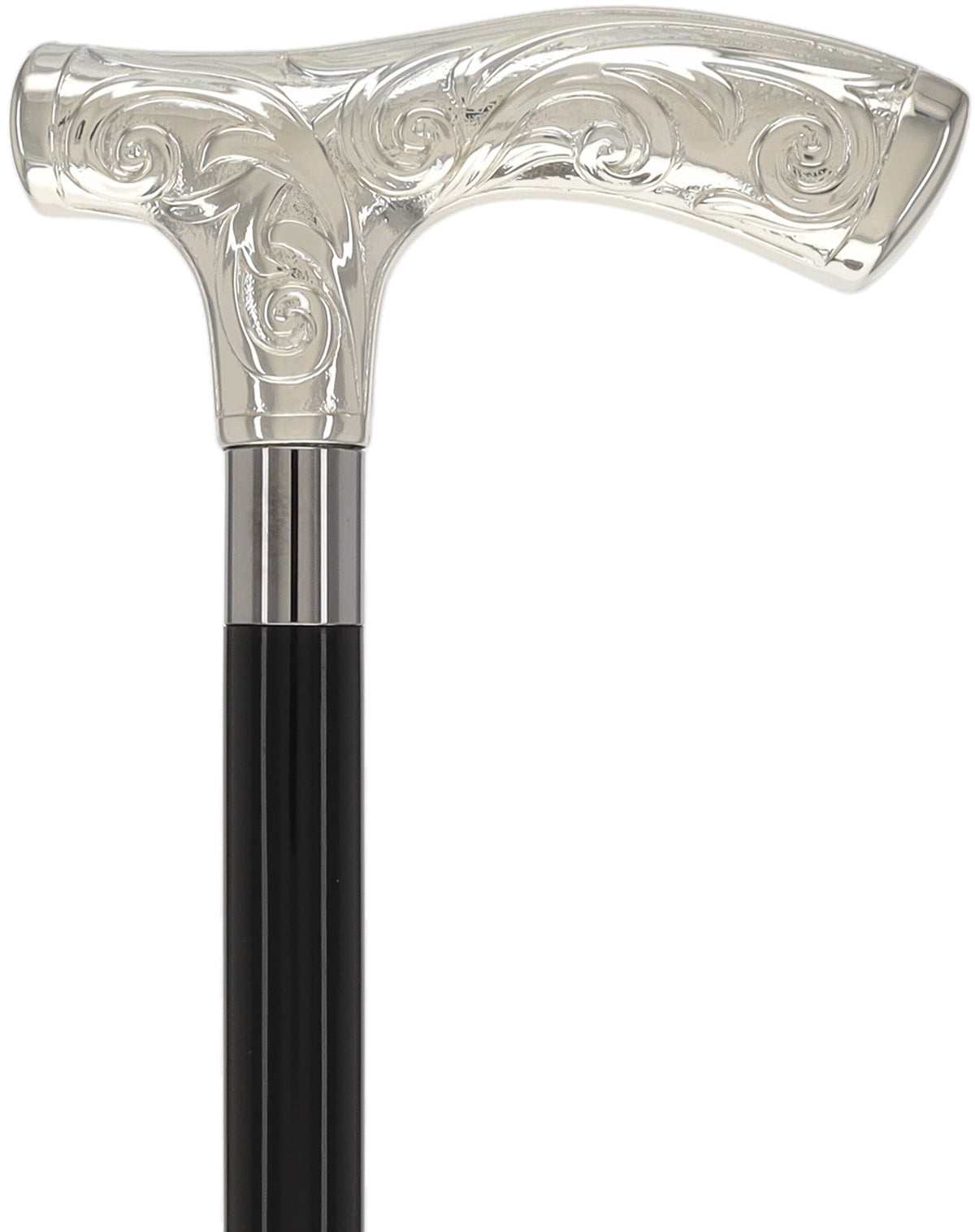 Italian Luxury Silver 925r Embossed Fritz Handle Cane Antique Vintage Walking Canes - Tophatter Daily Deals