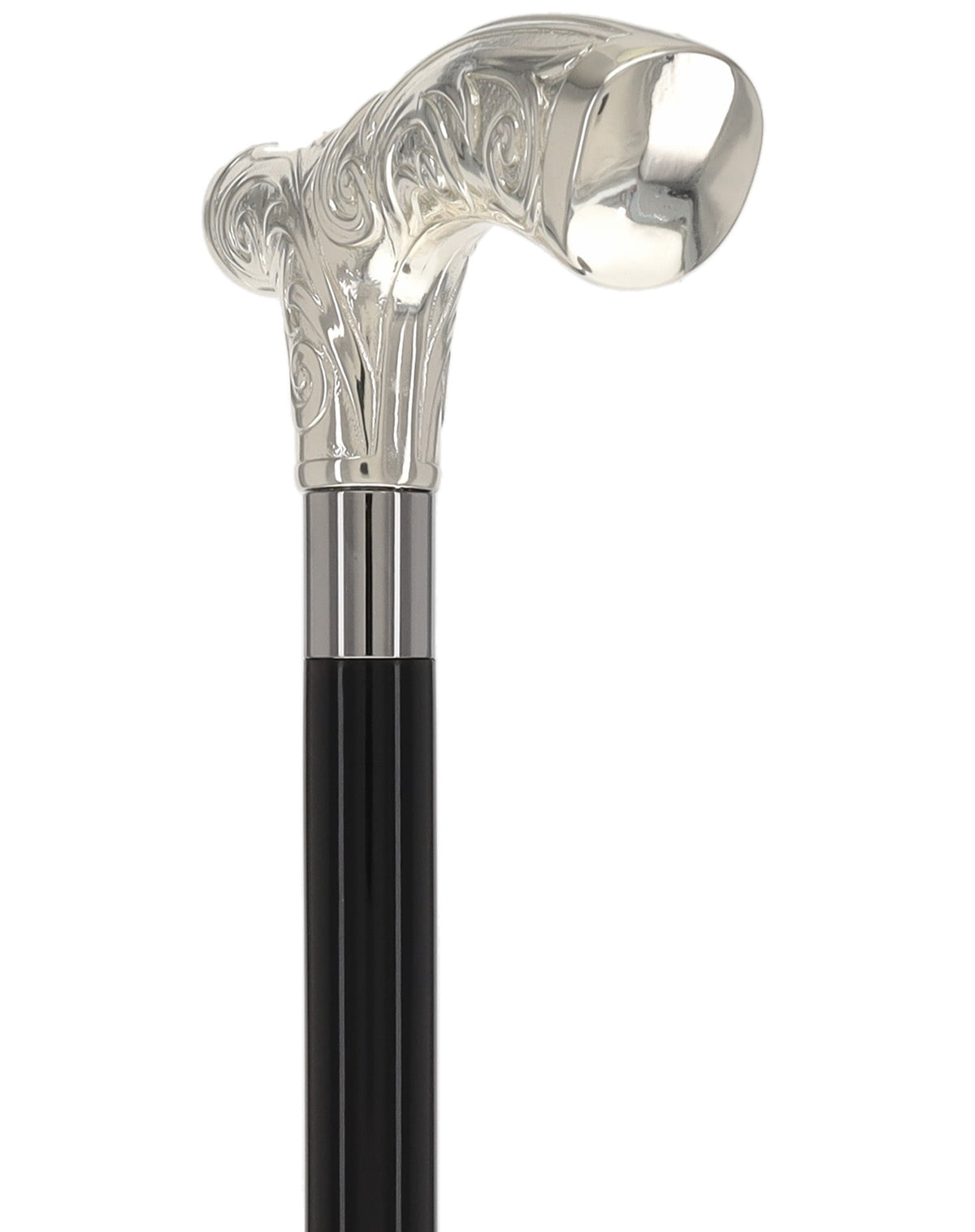 Italian Luxury Silver 925r Embossed Fritz Handle Cane Antique Vintage Walking Canes - Tophatter Daily Deals