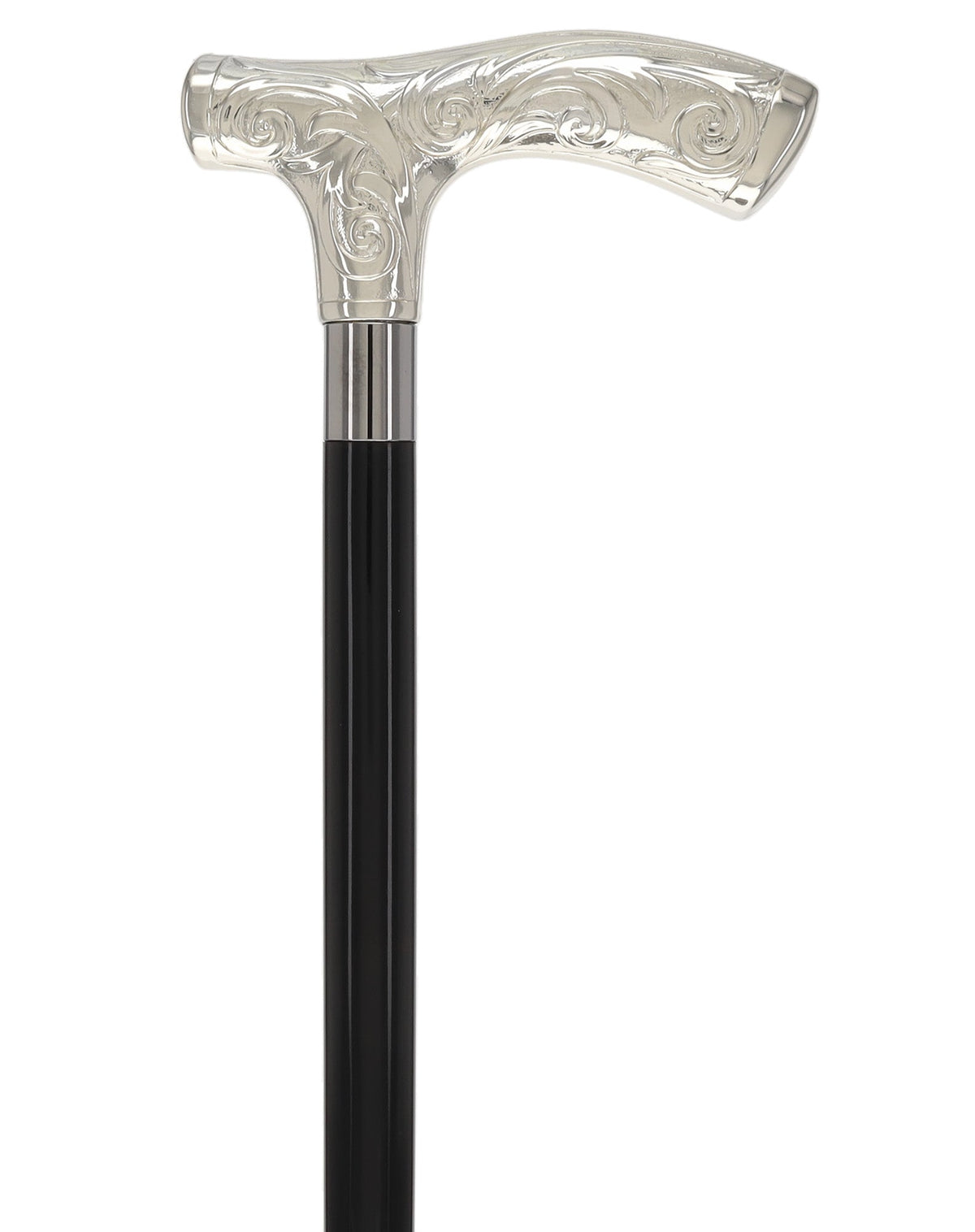 Italian Luxury Silver 925r Embossed Fritz Handle Cane Antique Vintage Walking Canes - Tophatter Daily Deals
