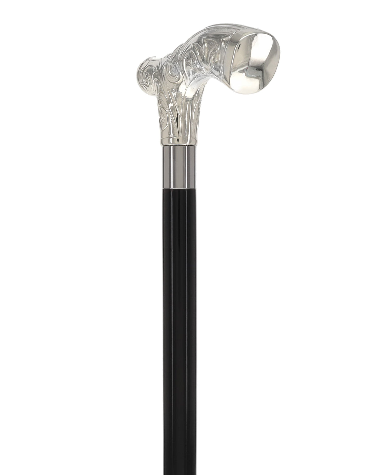 Italian Luxury Silver 925r Embossed Fritz Handle Cane Antique Vintage Walking Canes - Tophatter Daily Deals
