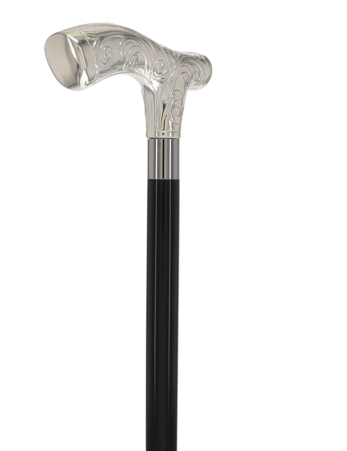 Italian Luxury Silver 925r Embossed Fritz Handle Cane Antique Vintage Walking Canes - Tophatter Daily Deals