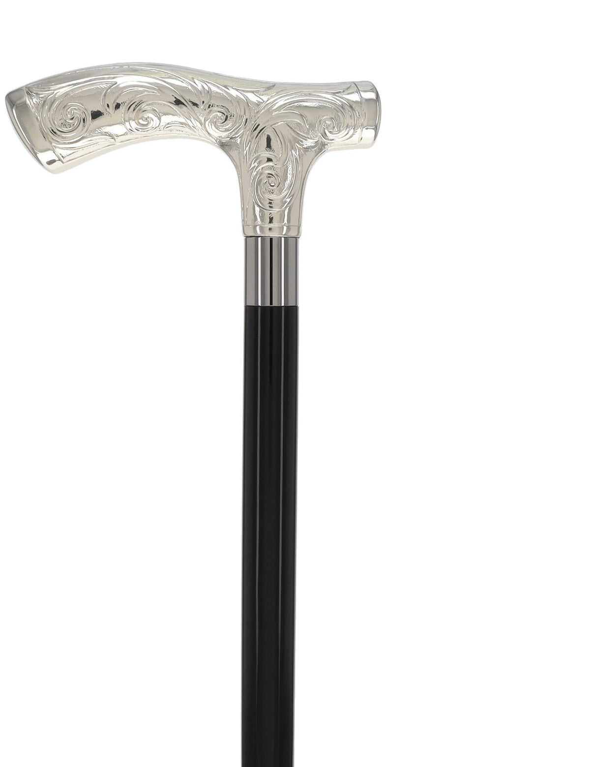Italian Luxury Silver 925r Embossed Fritz Handle Cane Antique Vintage Walking Canes - Tophatter Daily Deals