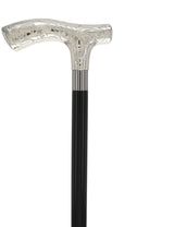 Italian Luxury Silver 925r Embossed Fritz Handle Cane Antique Vintage Walking Canes - Tophatter Daily Deals