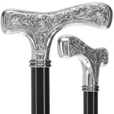 Italian Import: Silver 925r Embossed Fritz Handle Cane Alpaca Silver Walking Sticks - Tophatter Daily Deals